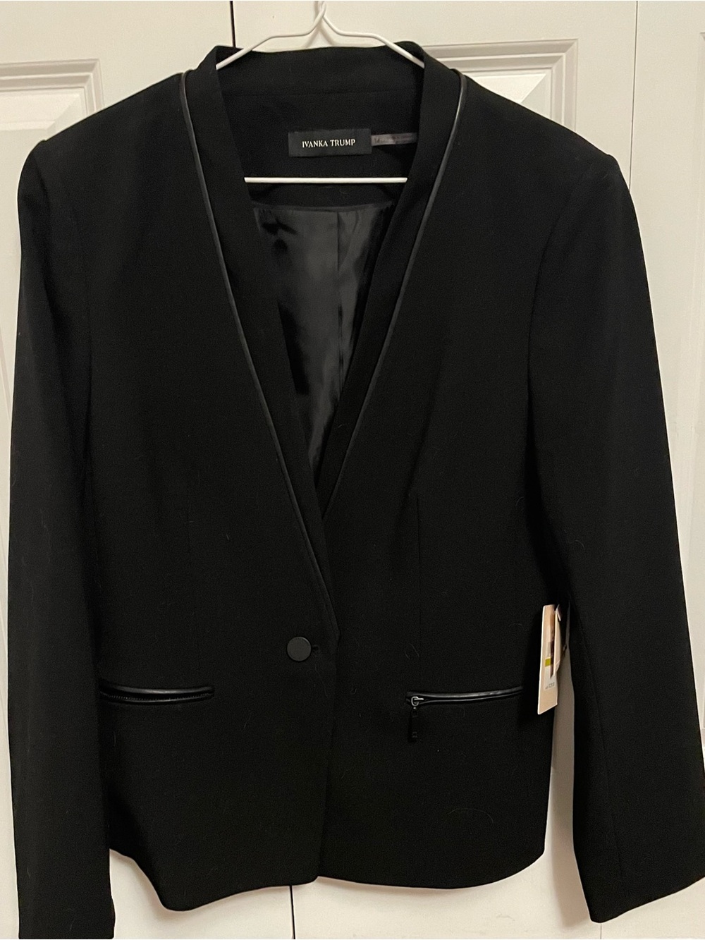 Ivanka Trump Black Notchless Collar Blazer Jacket